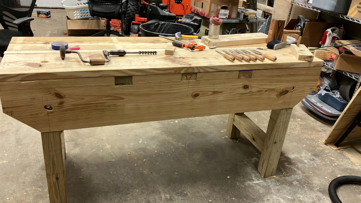 Finished assembly ready to have the dog holes bored